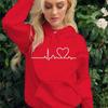 Womens Winter Hooded Long Sleeve Sweatshirt Loose Fit Unisex Casual Pullover With Kangaroo Pocket