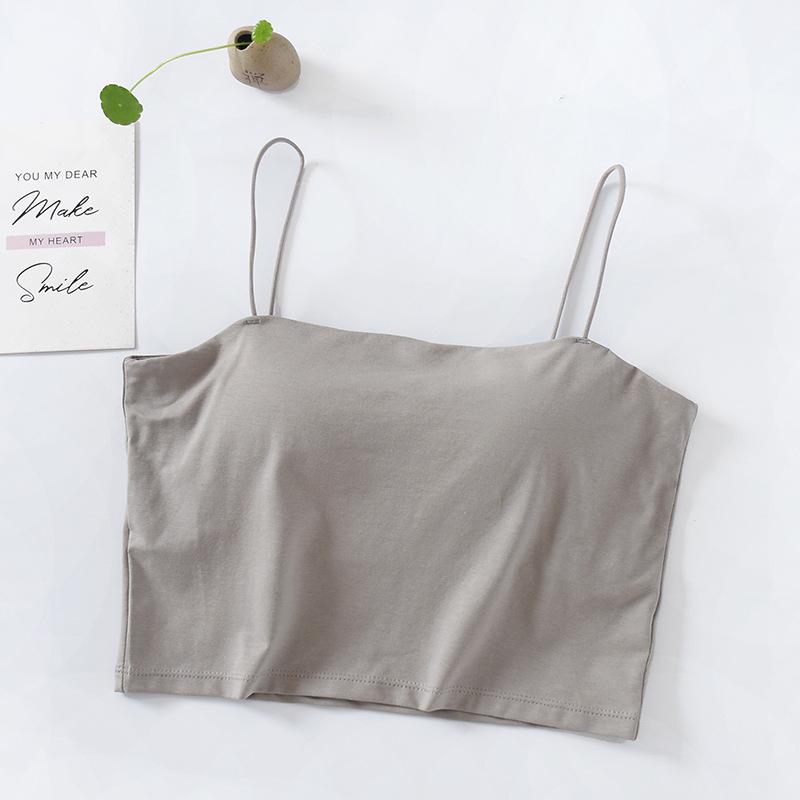 White Summer Women's Camisole with Built-in Bra and Beautiful Back Design