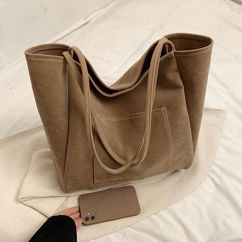 Suede Shoulder Bag for Women's Handbags Purse Fashion Large Capacity New Autumn and Winter Versatile Commuting Tote Bag KTY