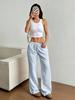 Autumn New Women's Clothing Striped Cute Wide Leg Pants Floor Length Casual