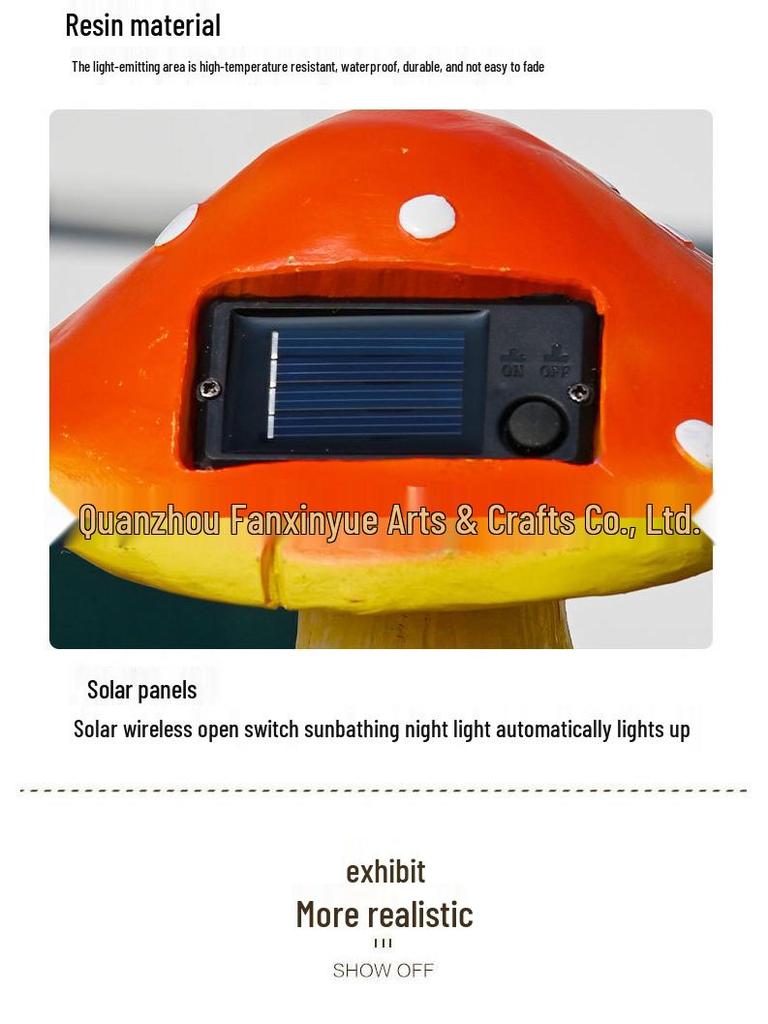 Solar-Powered Rabbit and Mushroom Garden Ornament