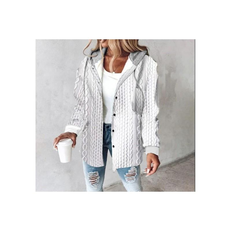 Womens Plaid Check Pattern Blend Coat With Hood For Casual Office Wear Spring