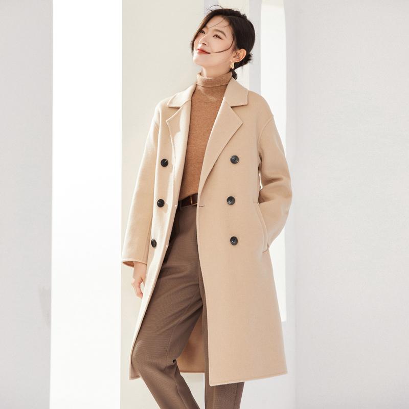 100% Wool Women Coat MODERN NEW SAGA Autumn Wool Long Coat Handmade Pea Coat Winter Warm Wool Long Jacket Overcoat