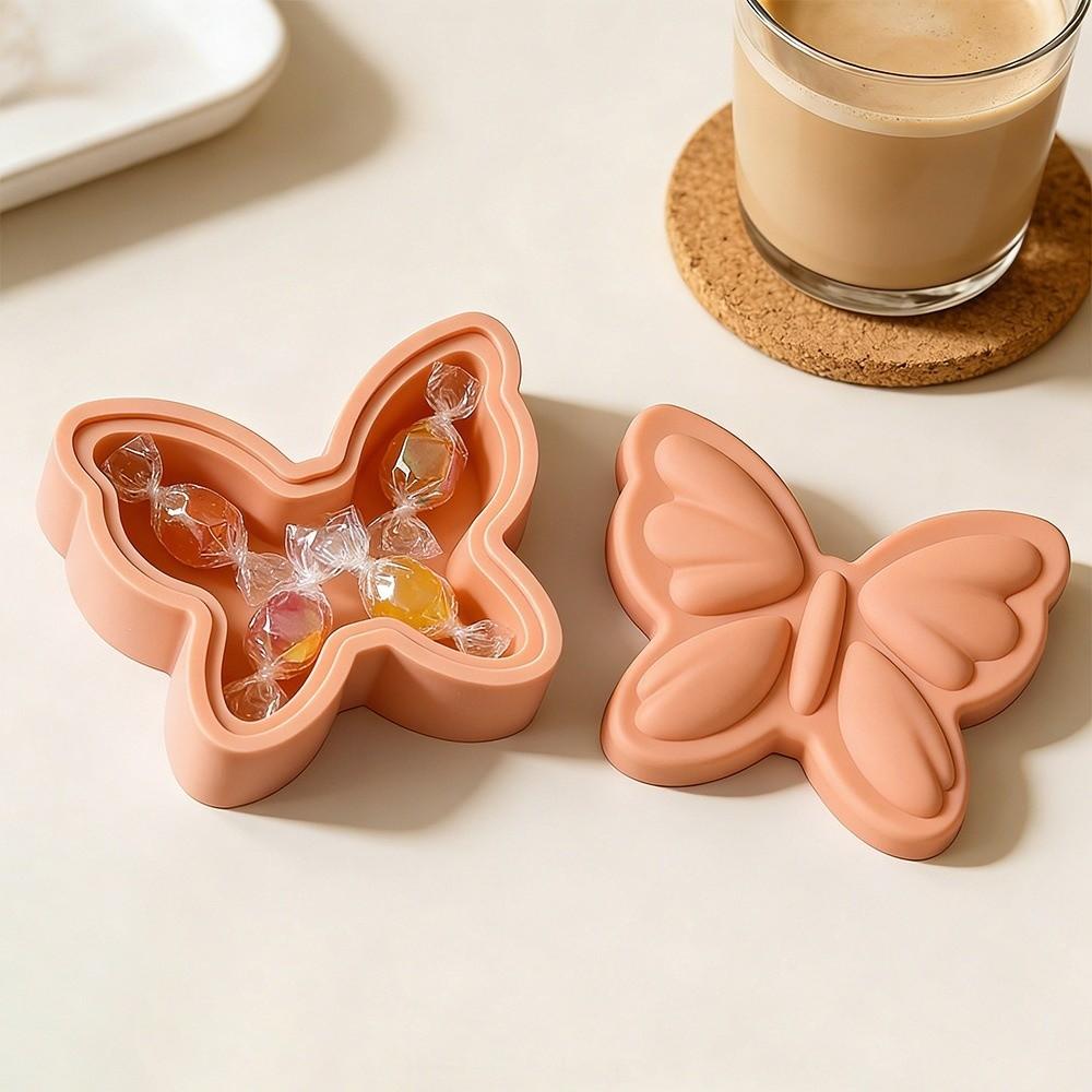 Bowknot Shape Silicone Candle Cup Mold Soft Soap Mould Butterfly Storage Box Mold  Plaster Craft
