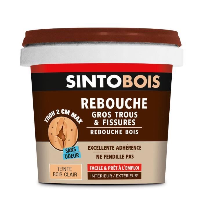 Rebouche bois - sinto - sintobois - 500 g - bois clair - pâte onctueuse facile à appliquer