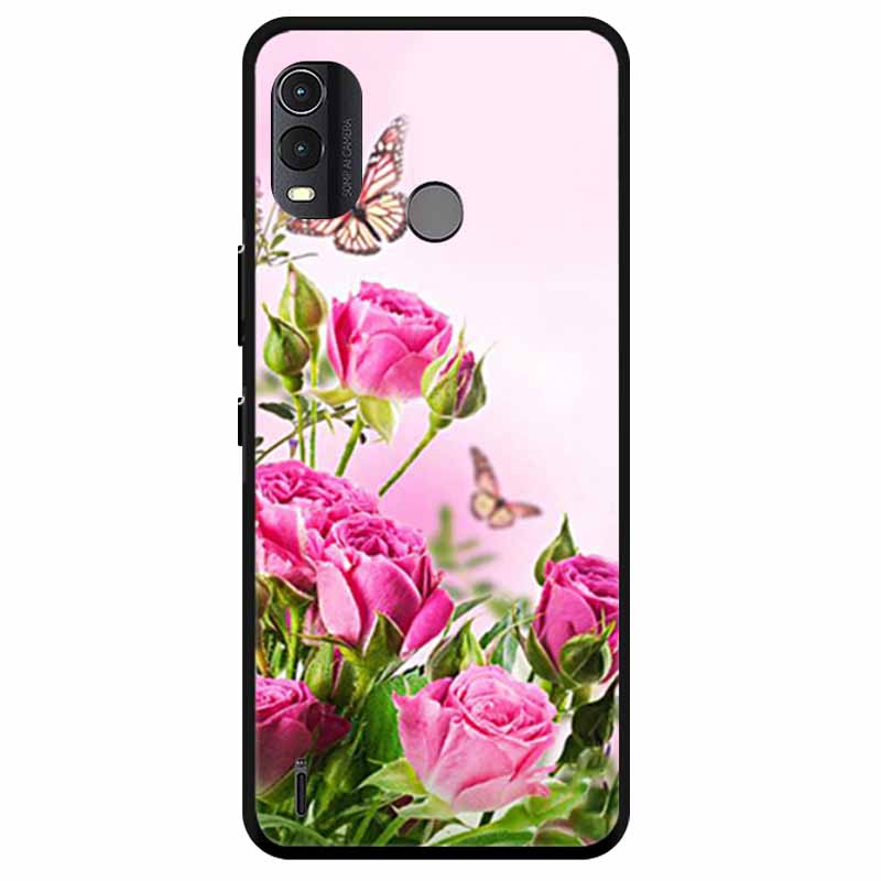 Soft Silicone Cover For Nokia C22 Case 2023 TPU Wolf Lion Painted Black Phone Coque for Nokia C22 C 22 4G Black For NokiaC22