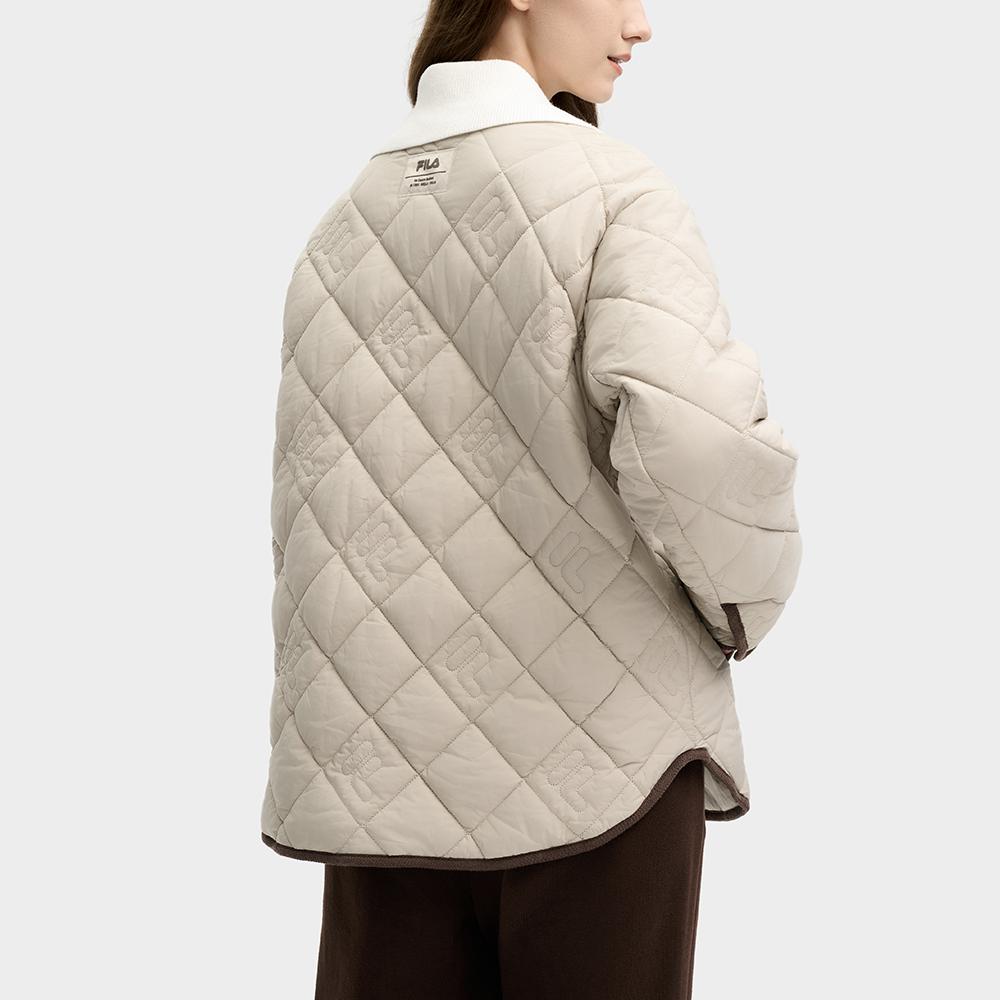 Fila Heritage Series Fashion Casual Warm Loose Cotton Jacket Women Jackets Initial-Yellow F11W518902F-LK