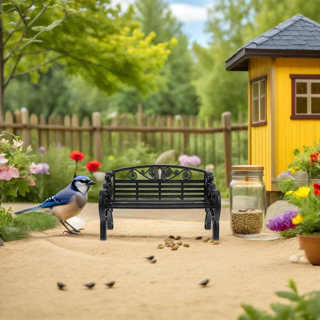 Miniature Bench Models 8.66In Dollhouse Furniture Park Bench Ornaments Lightweight European Style Fairy Garden Decoration