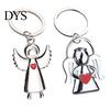 Zinc Alloy Key Holder Angel Keychain for Women Men, Love Heart Car Ring Ring, Handbags Charm Decorative Accessories