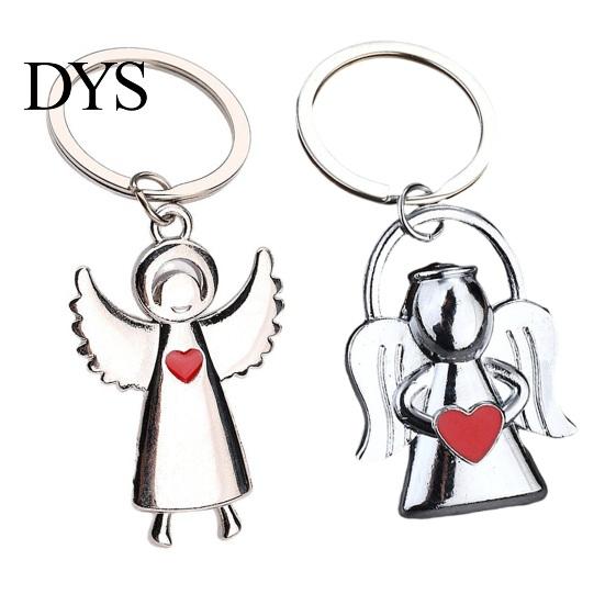 Zinc Alloy Key Holder Angel Keychain for Women Men, Love Heart Car Ring Ring, Handbags Charm Decorative Accessories