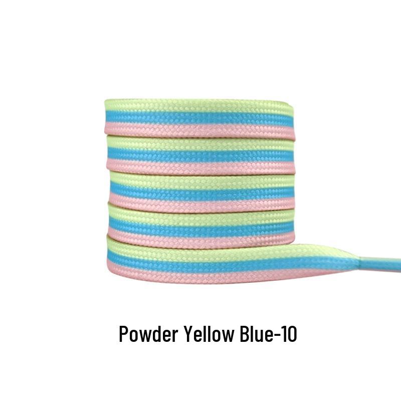 Three-Color Patchwork Macaron Shoelaces for Canvas, White Shoes - AJ1, AF1, Dunk