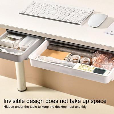 Adhesive Under Desk Drawer Invisible Storage Organizer Adhesive Desk Drawers Attachable Drawer No Drill for Stationery Under