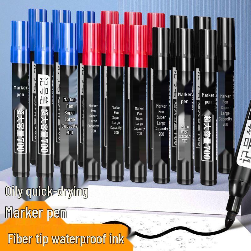 Black Oil-Based Thick Tip Marker - Non-Erasable, Waterproof, Quick-Drying, Durable for Express Logistics