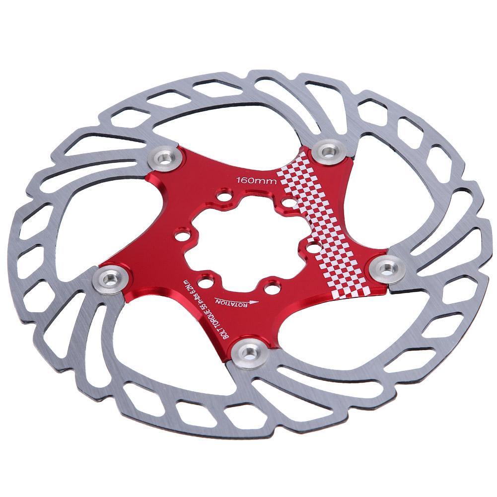 160mm Floating Disc Six Bolts Bicycle Mountain Bike Brake Disc Cycling Accessory(redsilver )