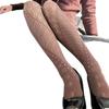 Women Vintage Hollowed Out Fishnet Sheer Pantyhose Aesthetic Irregular Geometric Patterned Spliced Leggings Mesh Tights