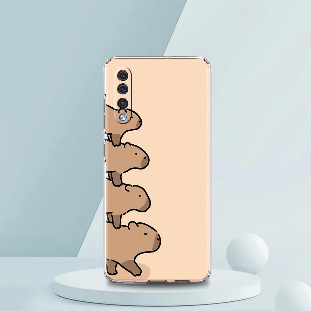 Cartoon Capybara Transparent Phone Case for Samsung Galaxy A12 A50 A52 A70 A40 A10 A20 A30 A02 A03S A04 Cover Silicone Shell Bag