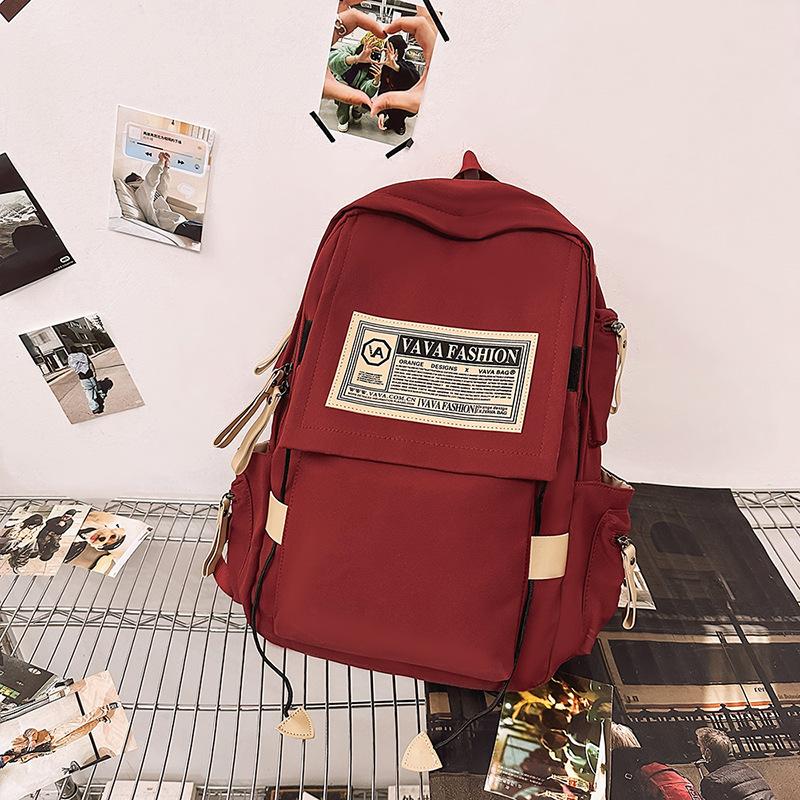 New large-capacity schoolbag men's trendy cool couple casual backpack Korean version ins junior high school student computer backpack
