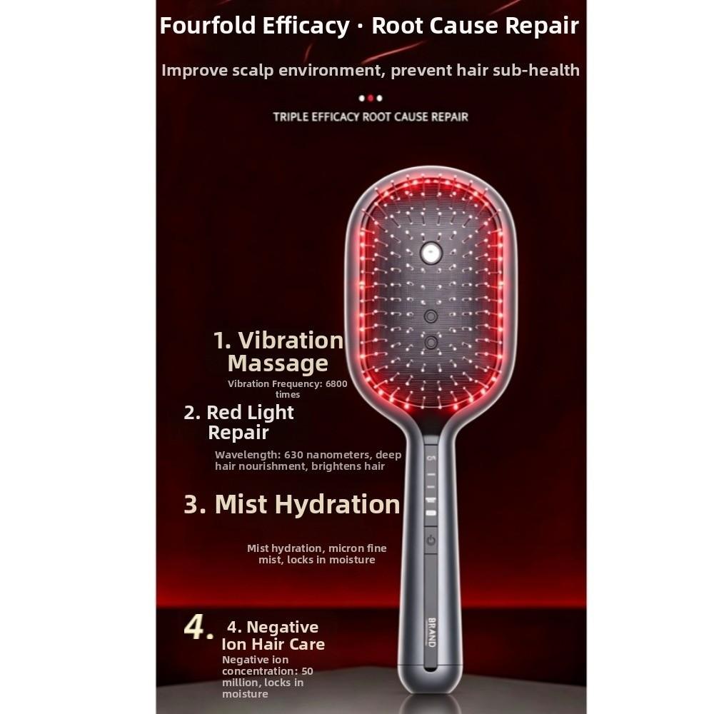 Multi-Function Red Light Spray Massage Comb Anti-Frizz 2-In-1 Misting Hair Brush Mother'S Day