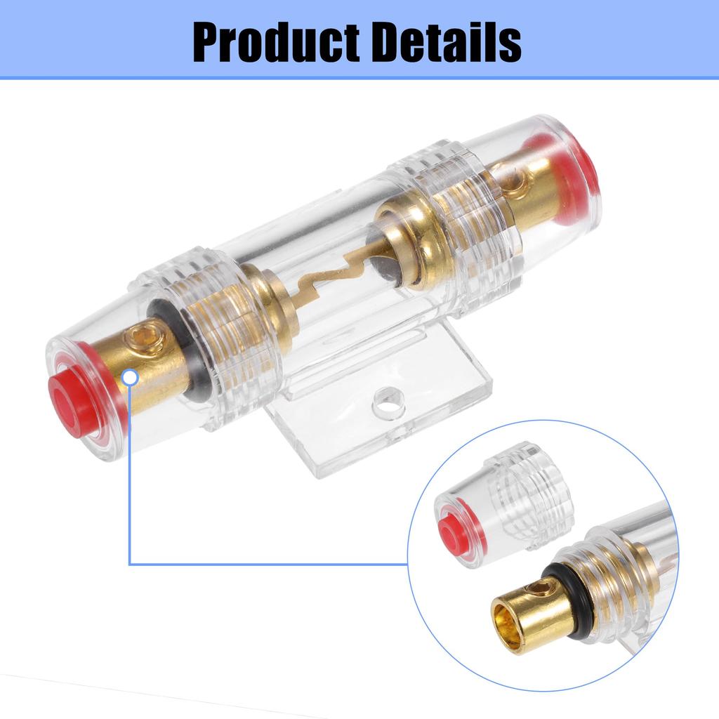 X AUTOHAUX Resetovací obvodový istič pre autorádio, Inline držiak poistky so 4 poistkovými trubicami, Ochrana 70A 30 AMP