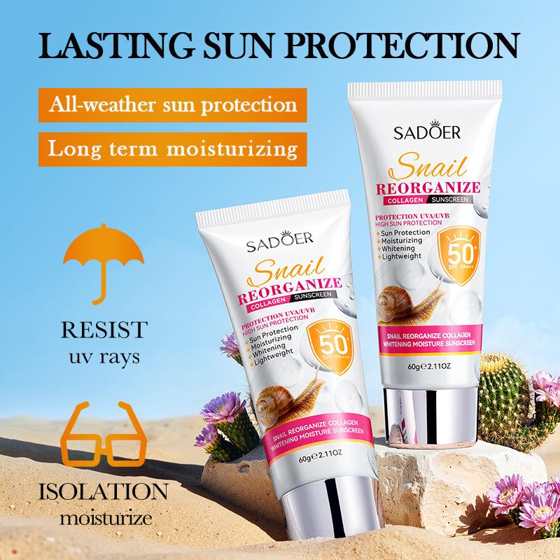 Snail Whitening Sunscreen 60g Recombinant Collagen Hydrating Moisturizing Sunscreen