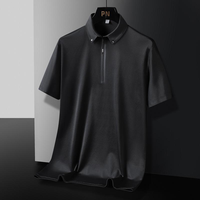 IJszijde Korte Mouw Poloshirt Heren Zomer Los Sneldrogend Kleding Revers Halve Mouw T-shirt