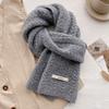 Wool knitted wool scarf winter men's and women's new high-end versatile scarf neck protection brown