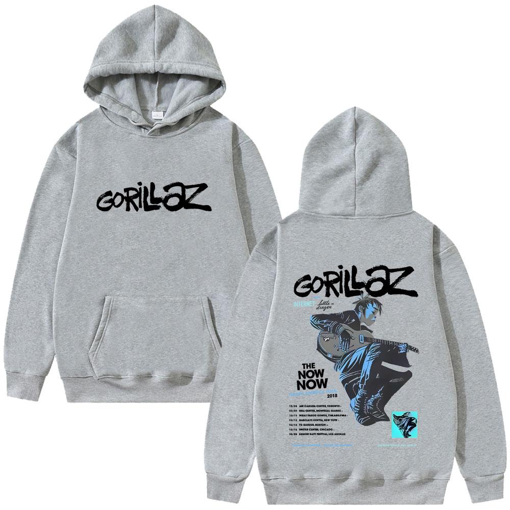 Rock Band Gorillaz The Now Album Graphic Hoodie Men Women Clothing Fashion Oversized Sweatshirt Male Vintage Hoodies