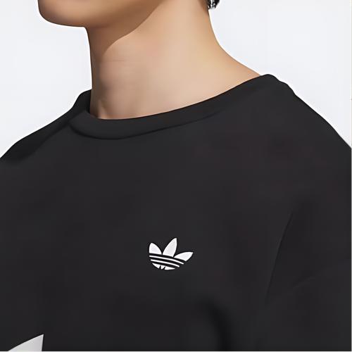 adidas Moletom Pulôver Gola Redonda Estampado Originals Manga Longa Unissex Preto