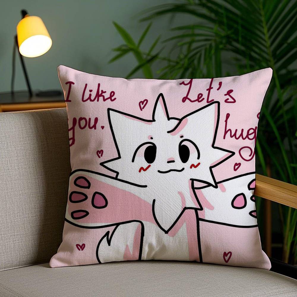 B-Boykisser Süße Katze Niedliche Kissenhülle Staubmilbenfrei Unsichtbarer Reißverschluss Sofa Bett