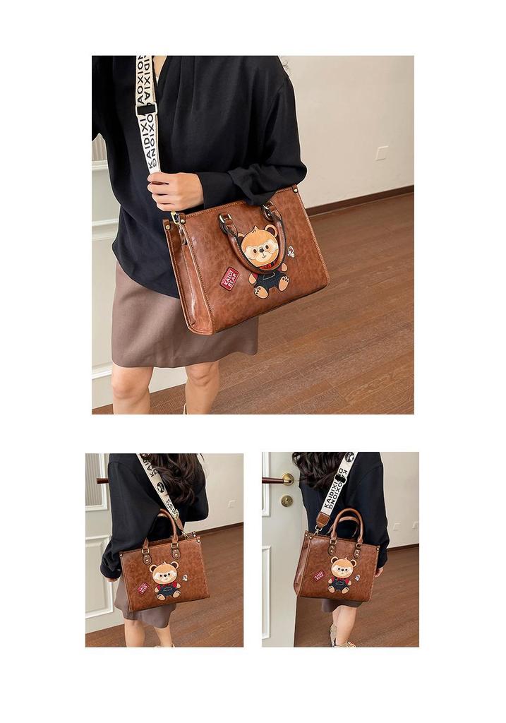 2026 New Women's High-End Cartoon Bear Crossbody Tote Bag