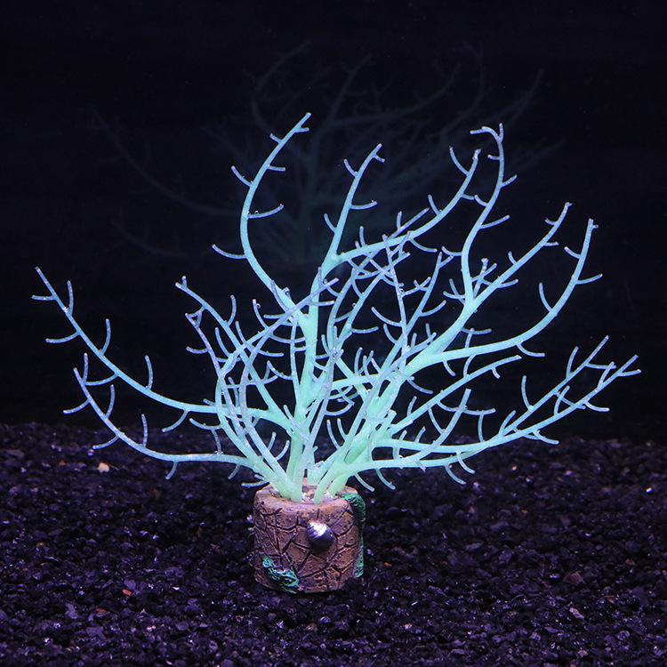 Silicone Sea Iron Tree Coral Aquarium Ornament зелёный