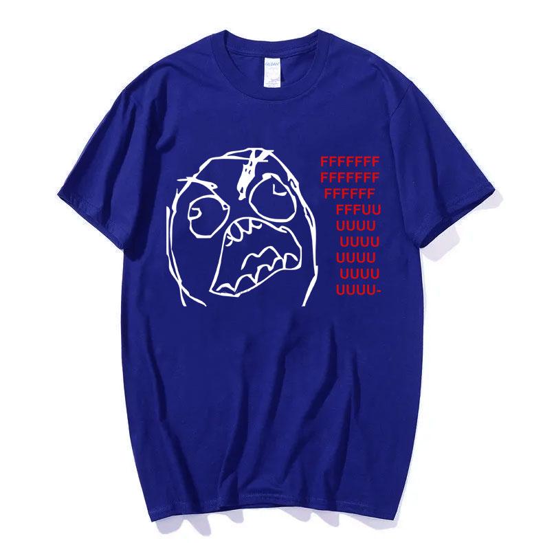 Rage Guy Funny Meme Tshirt Male Fashion Brand Tshirt Unisex Women Casual Oversized Pure Cotton Tees Unsiex Vintage Short Sleeve