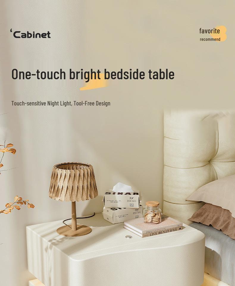 2025 Cream Luxury Bedside Table: Modern, Creative Design for a Stylish Bedroom