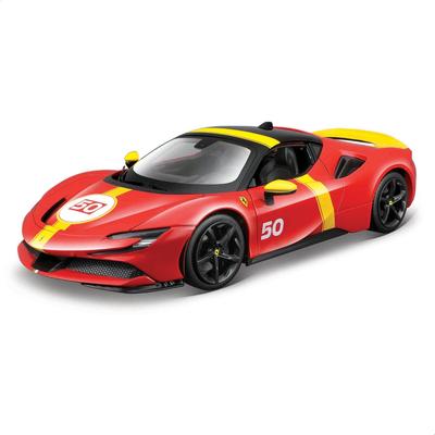 Bburago Schaal Ferrari SF90 Stradale Assetto Fiorano Rood Race Sportwagen Gegoten Modelauto Afgewerkt Product 1/18 #50 / 18-16021