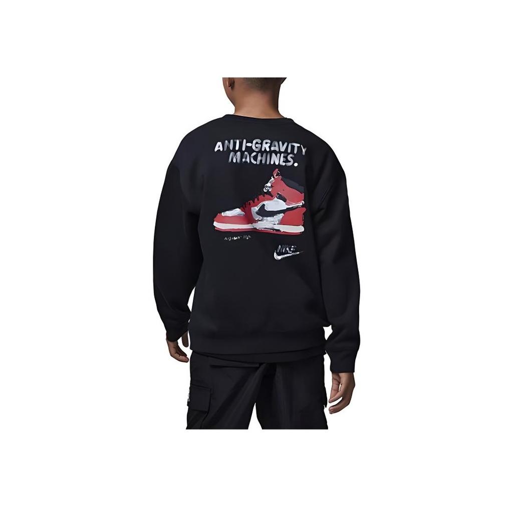 Jordan Anti-Gravity Machines Logo Long Sleeve Crew Neck Sweatshirt Kids Tops Black FZ6145-010