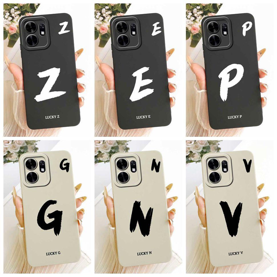 For Honor X6d X6D 5G Case LNA-NX1 Simple Lucky Letters A-Z Silicone Back Cover For Honor Play 60A 60a 5G NLA-AN00 Bumper Shell