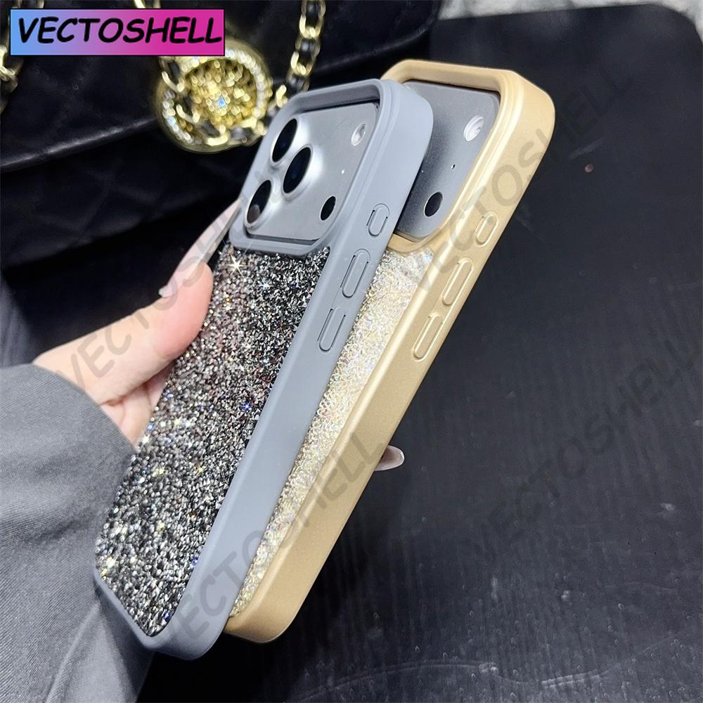 Luxury Fantasy Bling Little Rhinestone Glitter Phone Case For iPhone 17 14 15 16 Plus 13 12 11 Pro Max Shockproof Bumper Cover