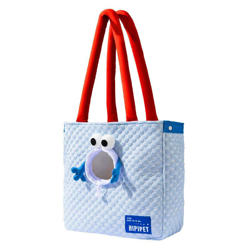 Summer Cooling Ice Bean Pet Handbag Breathable Exposed Head Lightweight Shoulder Bag for Small Dogs Cats Outdoor Travel