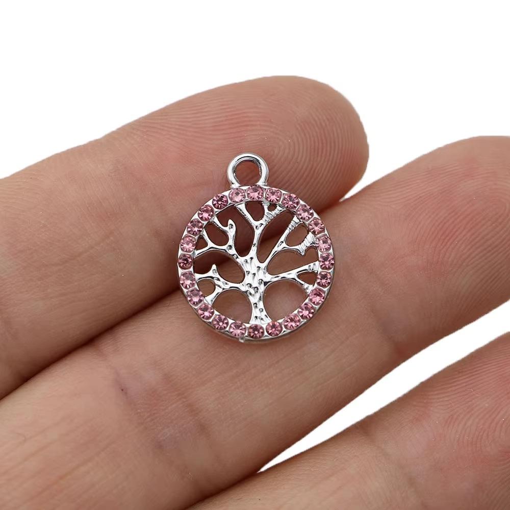 10Pcs Silver Plated Crystal Tree Of Life Charm Pendant For Jewelry Making Earrings Bracelet Necklace Accessories Diy Findings