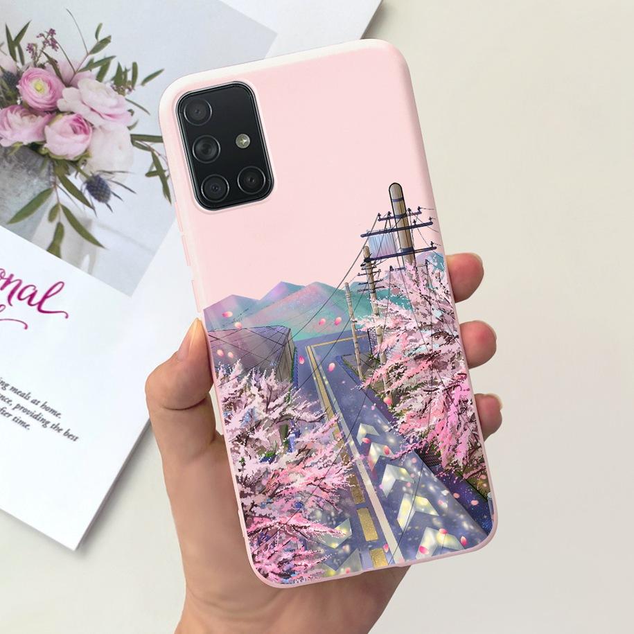 For Samsung A51 A71 A31 Phone Case Fashion Pattern Liquid Silicone Full Protection Back Cover For Samsung Galaxy A 51 71 31 Capa