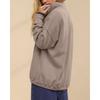 Womens Loose Half Button Collar Long Sleeve Casual Sweatshirt