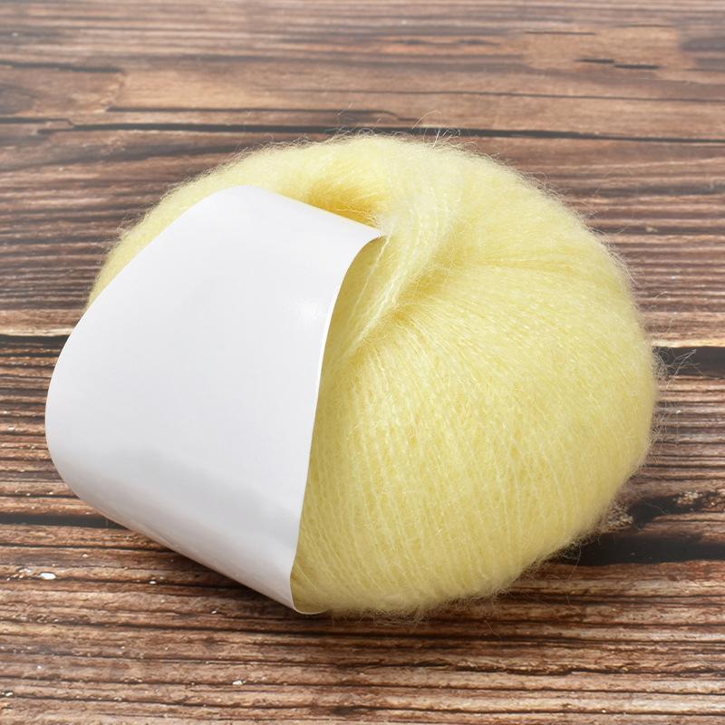 

25 г/моток Ультратонкая нить для вязания крючком Роскошная пряжа Шали Южноафриканская мохеровая пряжа Ткачество Доступно несколько вариантов 25g жёлтый