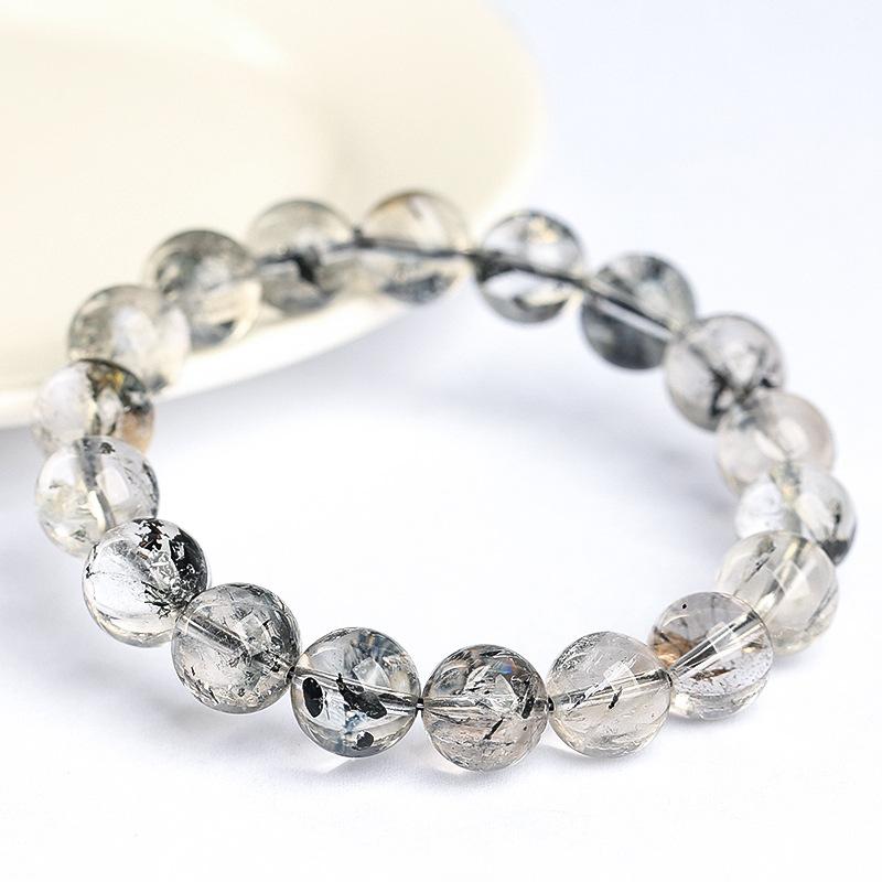 Hongchu Crystal Natural Shining Diamond Bead Bracelet Black Shimmering Diamond Transparent Bracelet
