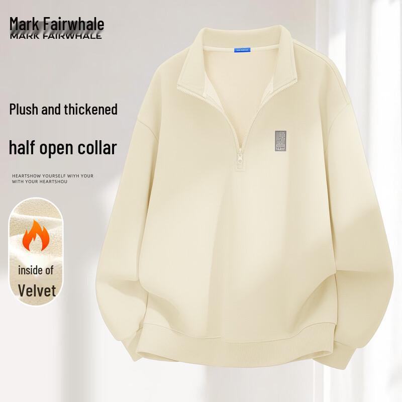 

Mark Fairwhale Men s Fleece Half-Zip Stand Collar Sweatshirt L (175)