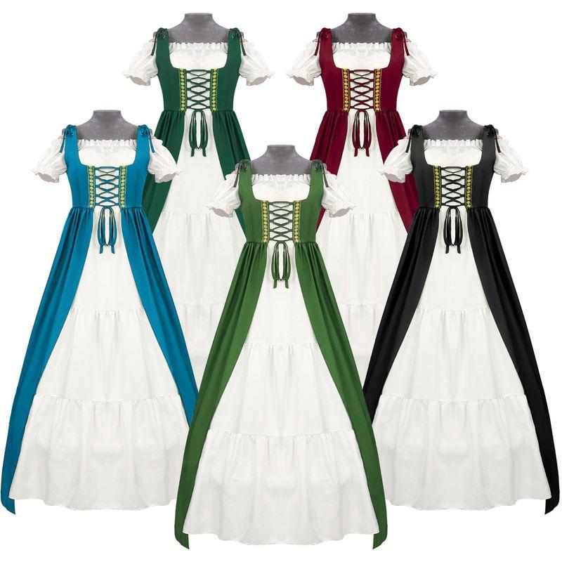 Medieval Corseted Skirt, European and American Retro Skirt, European Medieval Classical Women's Dress, Commoner Performance Costume