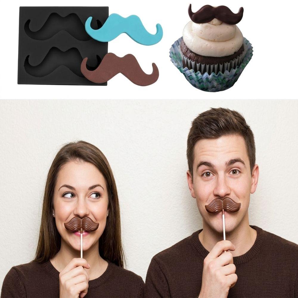 Easy Release Mustache Mold 6 Cavities Biscuit Fondant Mold Chocolate Candy Mold Cake Decor