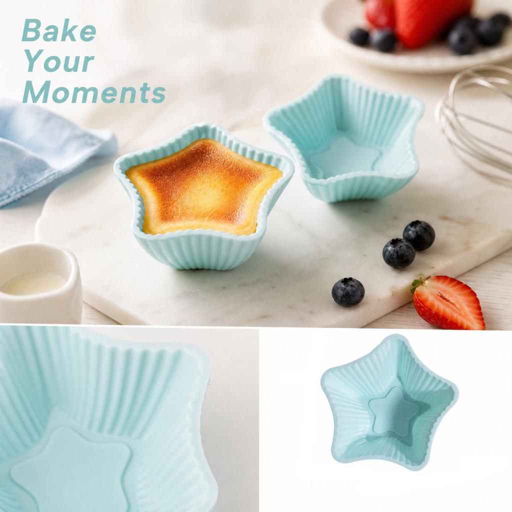 Heat- Star-Shaped Muffin Cups for Baking and