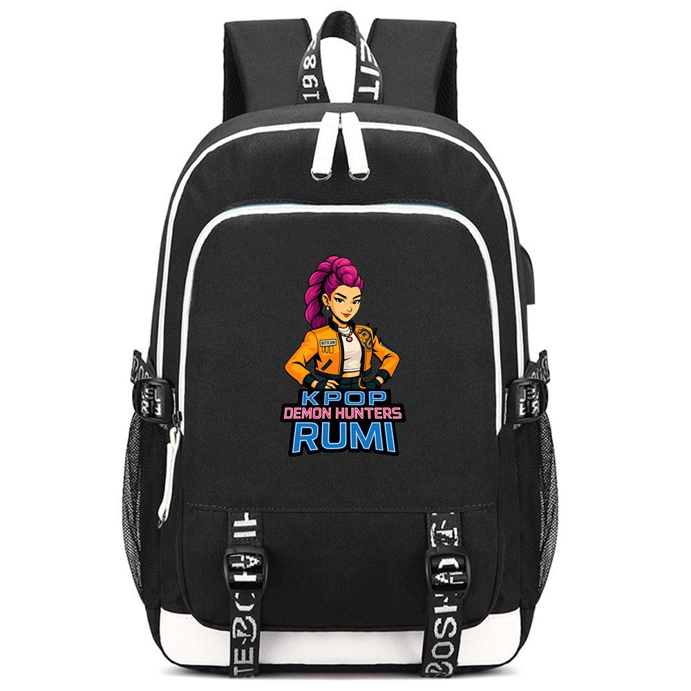 Zaino K-Pop Demon Hunters Stampato Grande Capacità per Studente Adolescente Ragazza Ragazzo Borsa da Scuola Borsa da Libro Regalo per Bambino Donna Impermeabile Borsa da Viaggio Mochila