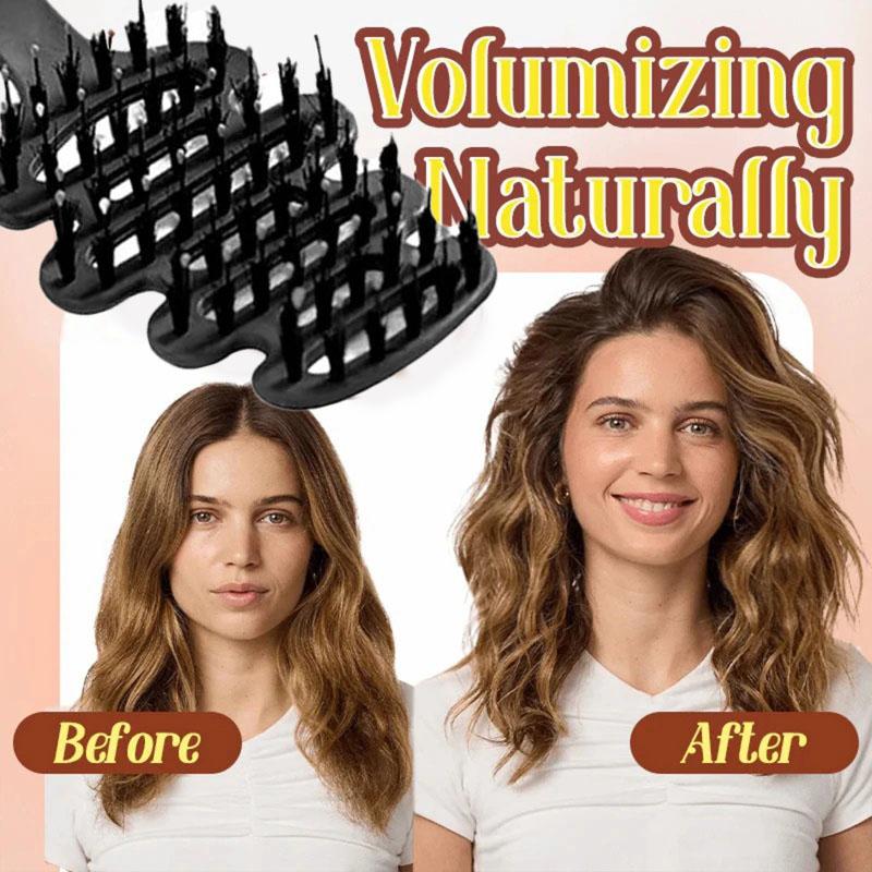 Volumizing Boar Bristle Hair Brush,Smoothing Dual-Style Hair Brush with Fluff-Up