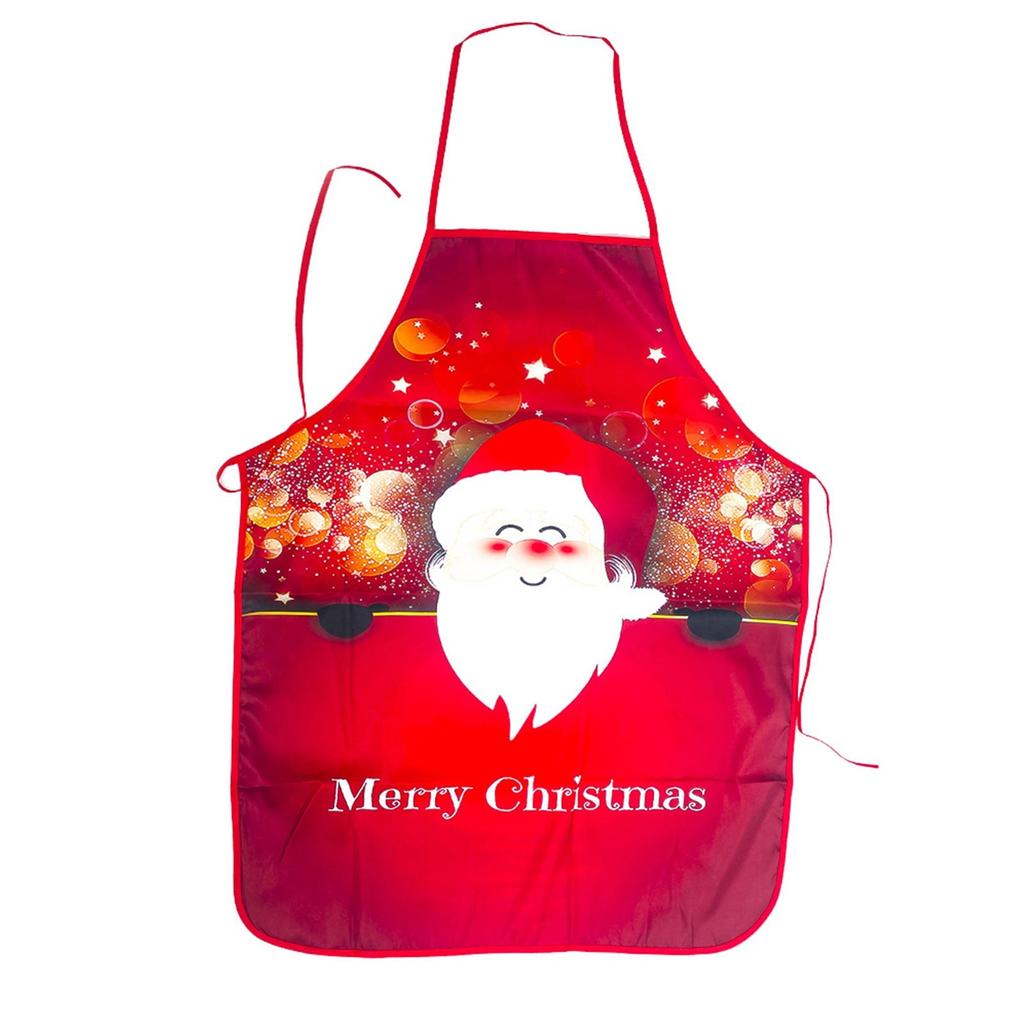 Suministros de Navidad Color Lino Pintura Sonrisa - Delantal Restaurante Cocina Ambiente Festivo Decoración Props